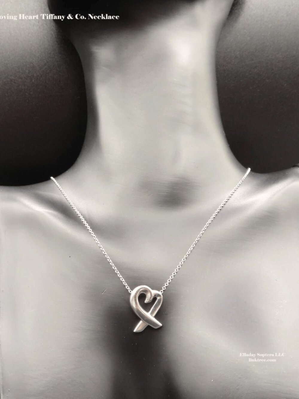 16.5" Tiffany & Co. Picasso Loving Heart Necklace Small Sterling Silver w Pouch